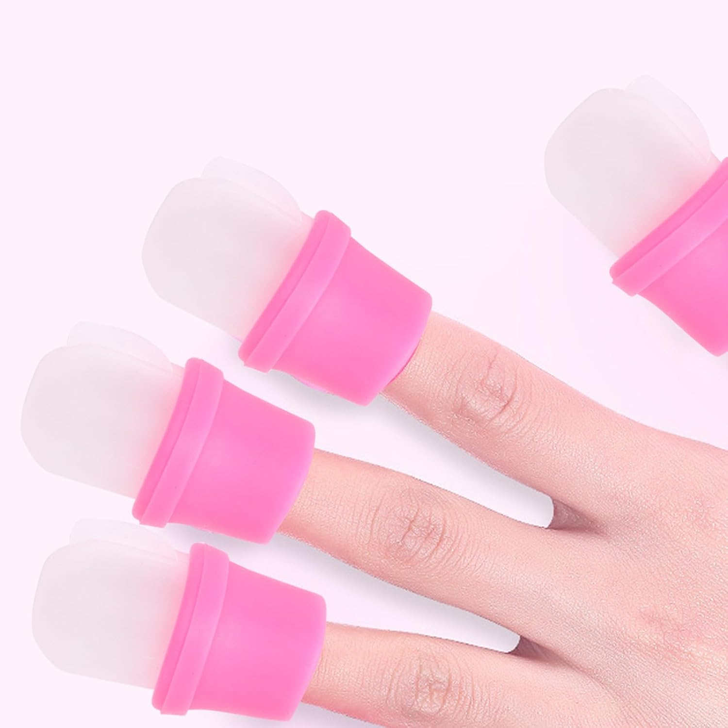 PRETYZOOM 20Pcs Silicone Nail Polish Remover Soak off Caps Wearable Gel Polish Remover Tool with Finger Covers for Manicure Nail Glue Removal and Skin Protection image number 2