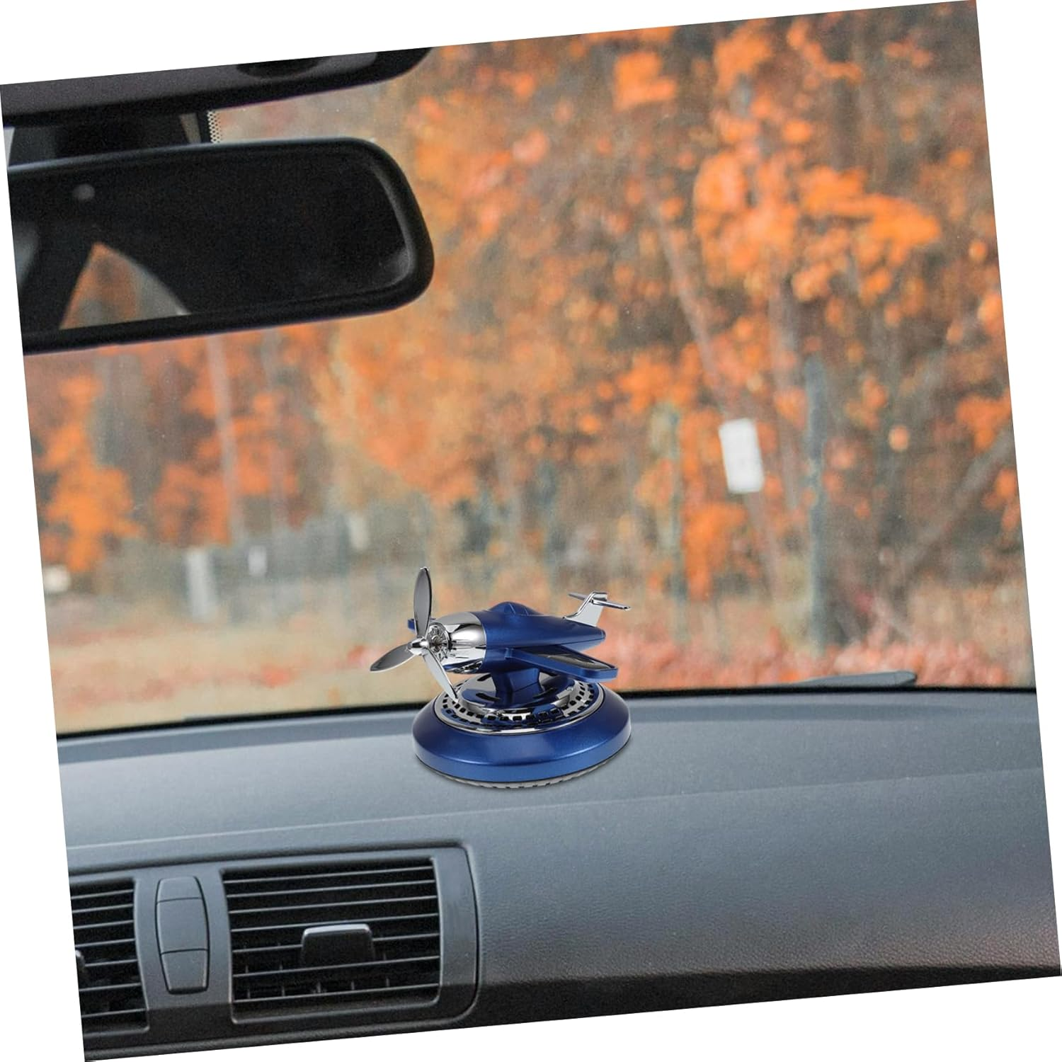 ULTECHNOVO Solar-Powered Car Air Freshener Helicopter Shape Solar Decor for Dashboard Aromatherapy image number 2