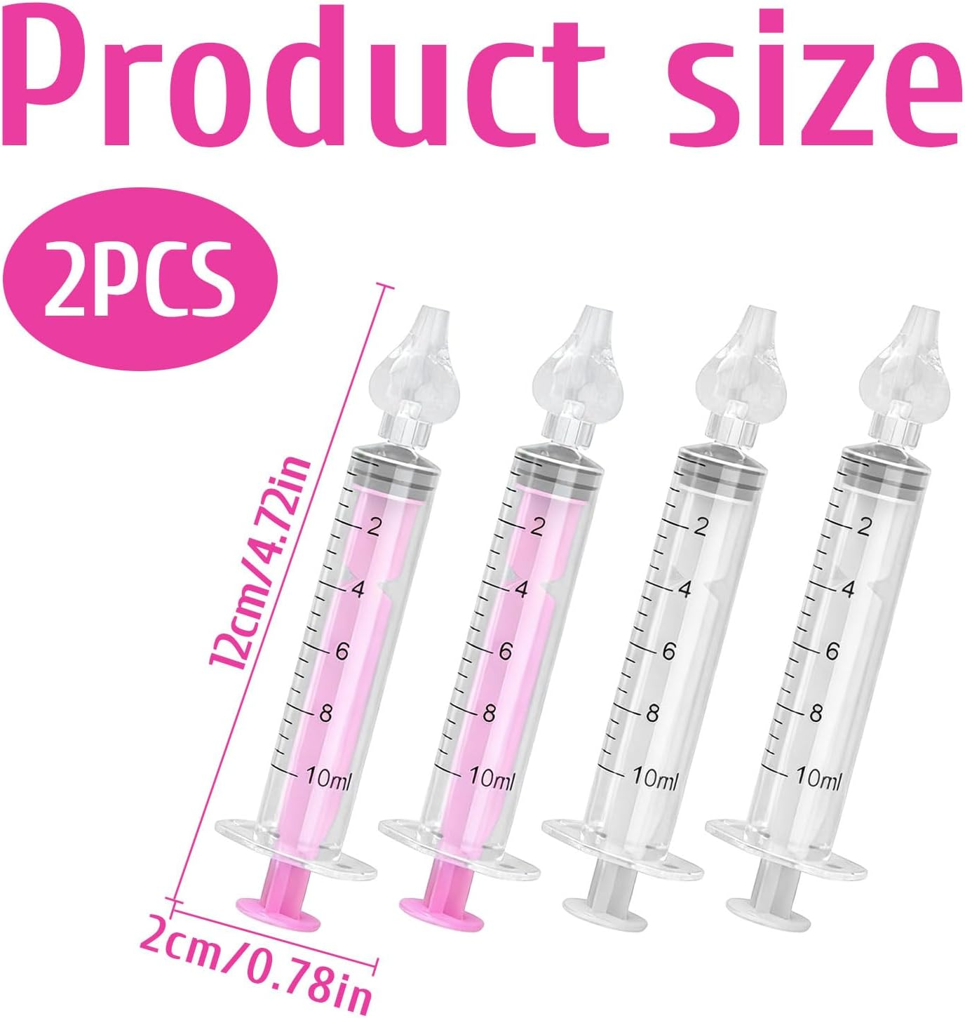 2Pcs Baby Nasal Aspirator, Nasal Rinse, 10Ml Professional Syringe Baby Aspirator, Baby Infant Safe Nasal Cleaner, Quick Rinse Portable Nose Cleaner, Suitable for Newborns Infants Nose image number 1