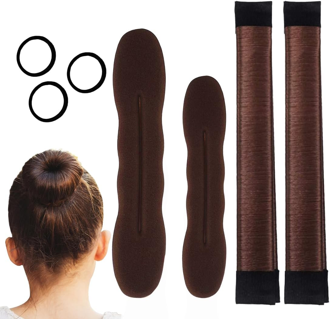 COYUN Pack of 7 Bun Maker, Braiding Aid Hair Girls and Women, Hair Knitting Tool Accessories, DIY Hair Styling for Long and Short Hair, Doughnut Hair Bun Maker image number 2