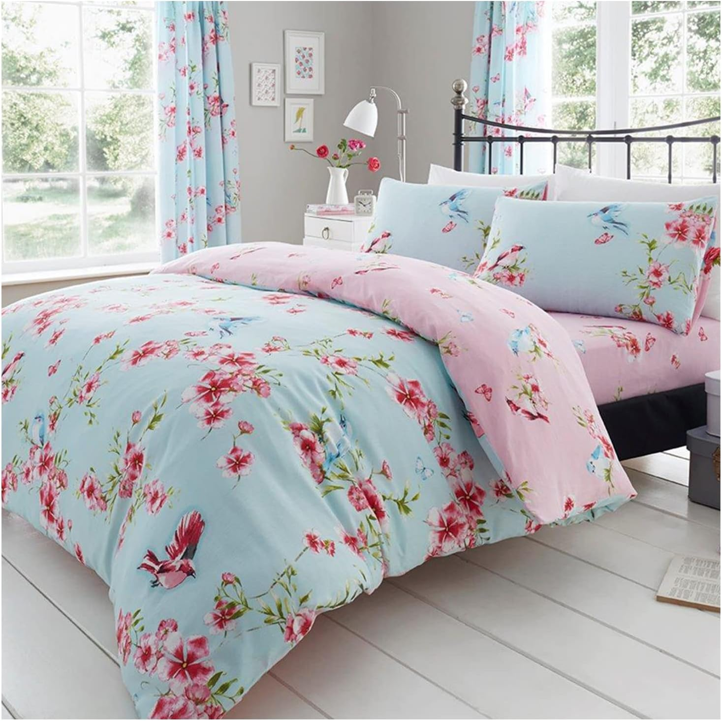 GC GAVENO CAVAILIA Single Duvet Cover Set | Flower Bedding & Linen Polycotton | Pink