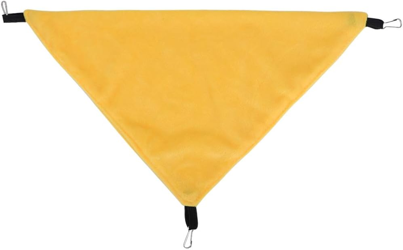 Haofy Small Pet Hammock Triangle Pet Cage Hammock, for Hamster Squirrel Sugar Glider Guinea Pig Mice Rats Birds, with Premium Material, Suitable for Small Animals, Easy to Install, (Yellow)
