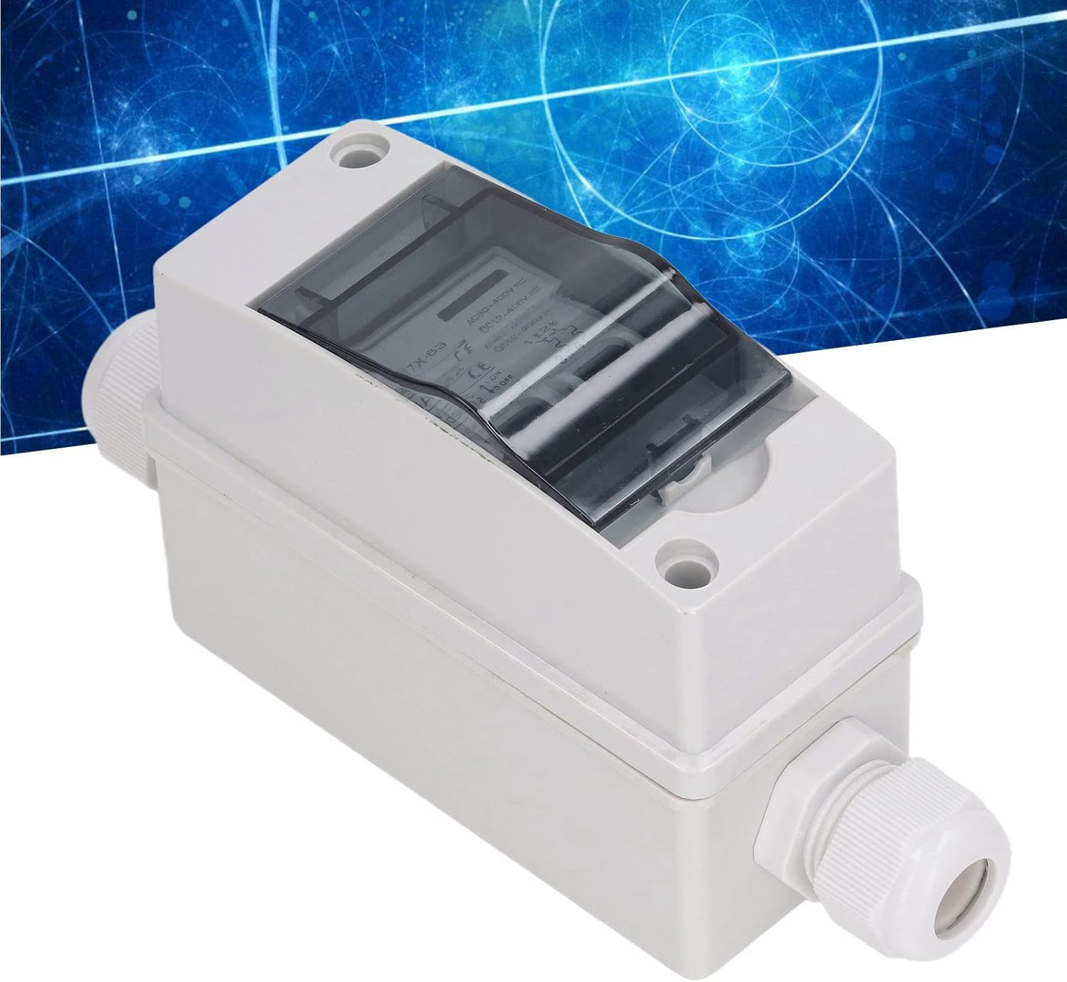 Miniature Circuit Breaker, 2 Pole 50Amp Circuit Breaker Protector with IP65 Waterproof Cover DC Solar Disconnect Switch Isolator for Solar PV System, with Safe image number 5