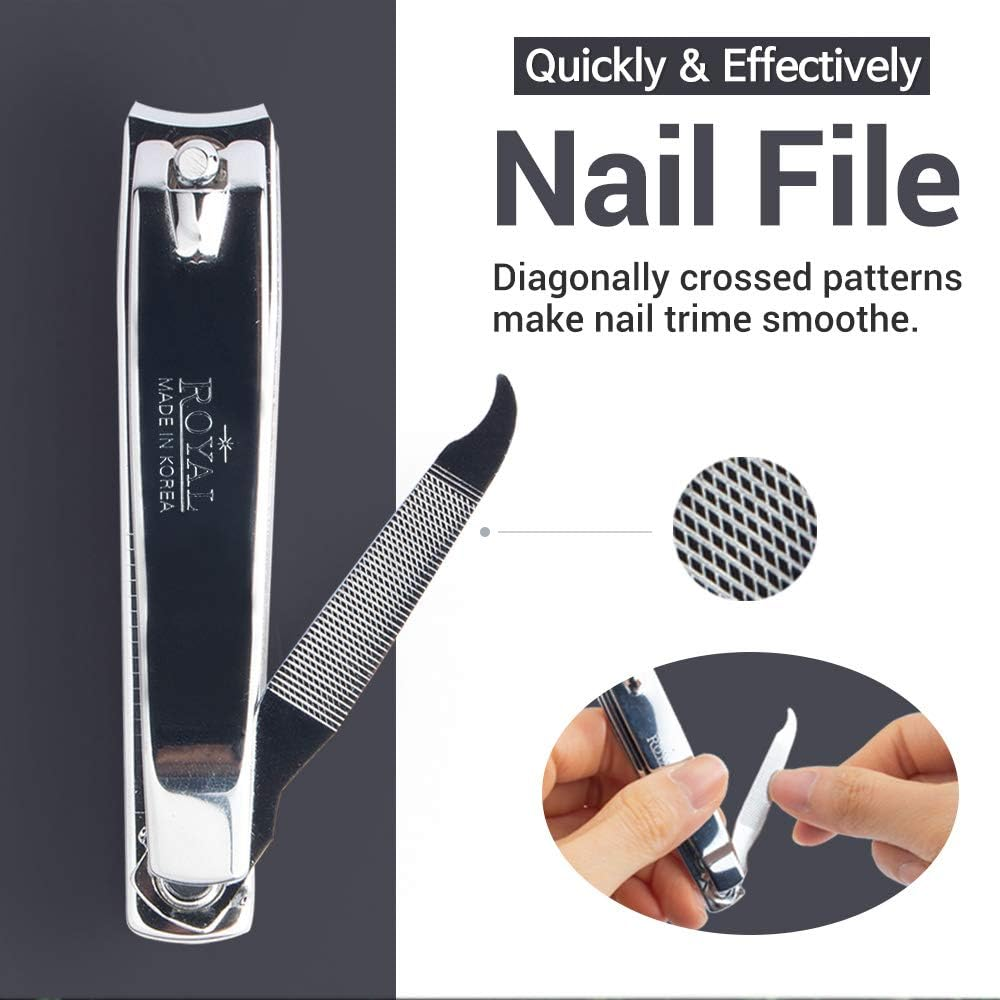 [Made in Korea] 12Pcs ROYAL Nail Clippers, Curved Blades, Medium Size