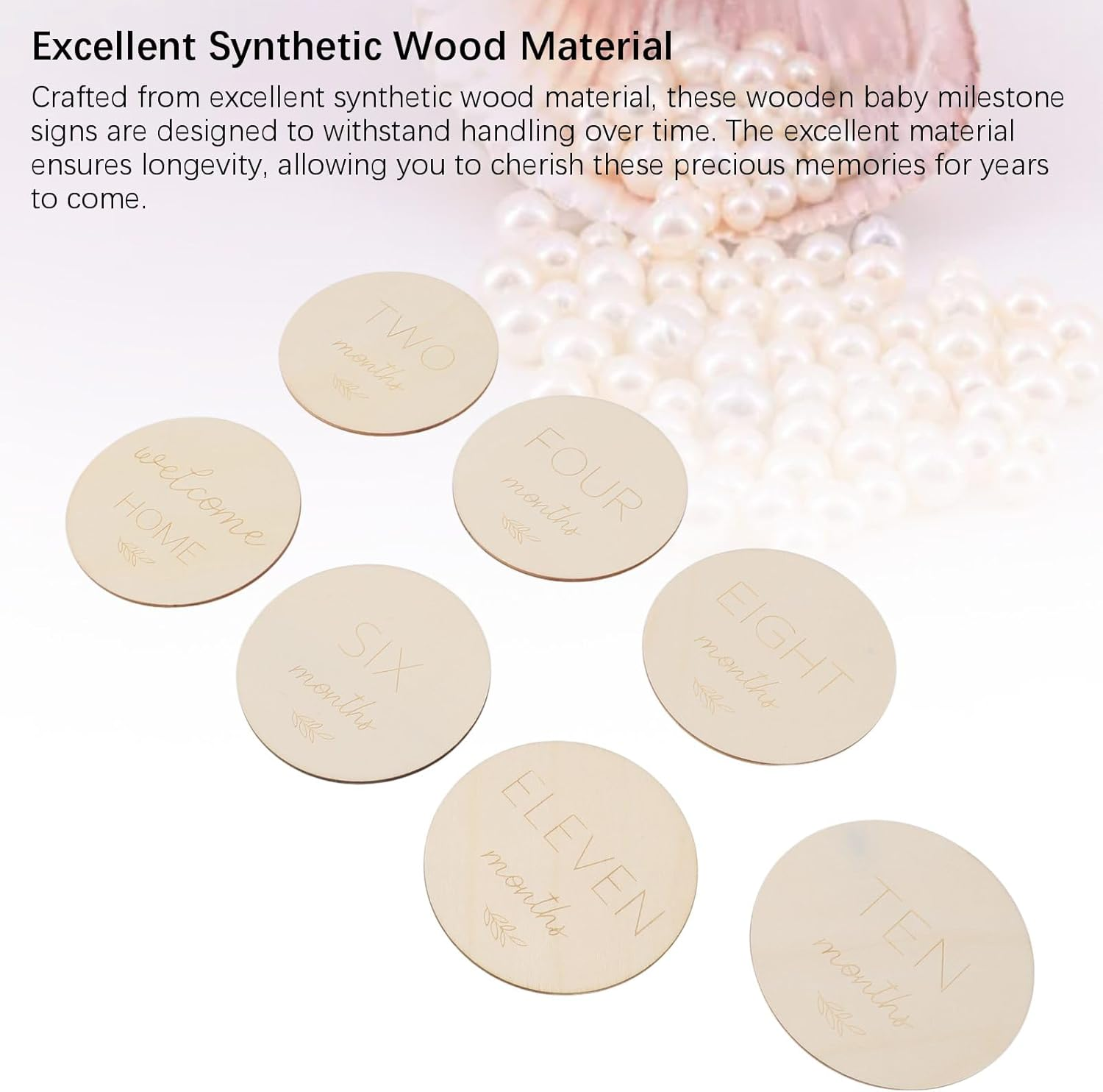 Dpofirs Wooden Baby Milestone Signs Excellent Synthetic Wood, Suitable for Capturing Exciting Milestones - Ideal for Memory Book or Sharing with Family and Friends image number 6