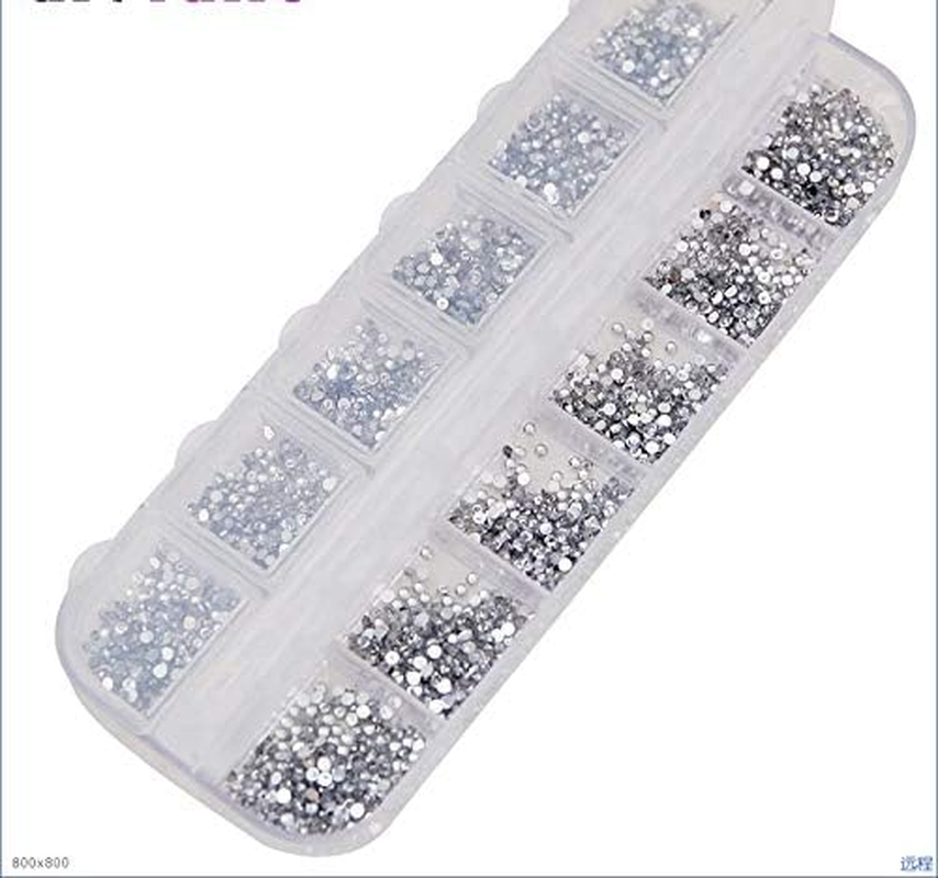 Clear Crystal Rhinestones 3000 Pcs 1.5Mm Clear Silver Rhinestones Nail Decoration round Glitters with Hard Case DIY Nail Art Decorations Rhinestones image number 1