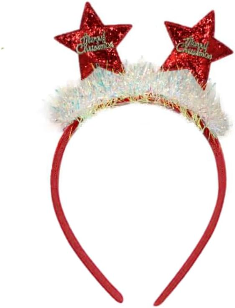 Adult Kids Christmas Xmas Novelty Headband Hat Costume Hair Clip Reindeer Santa (Metal/Merry Christmas)