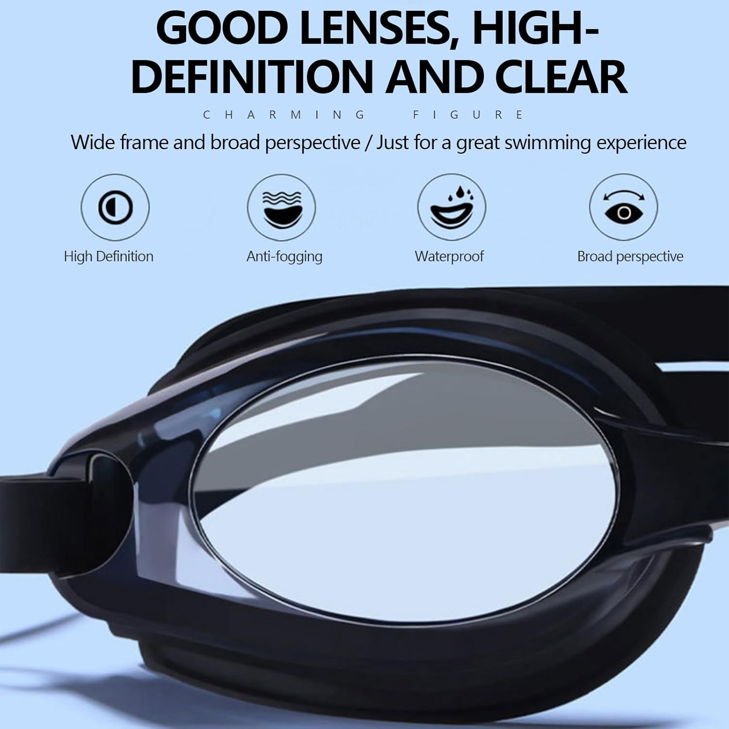 Ninoclar Premium Optical Swimming Goggle - with Choice of Silver Mirror or Grey Tinted Lens (Light Grey Lens. minus 2.0) image number 2