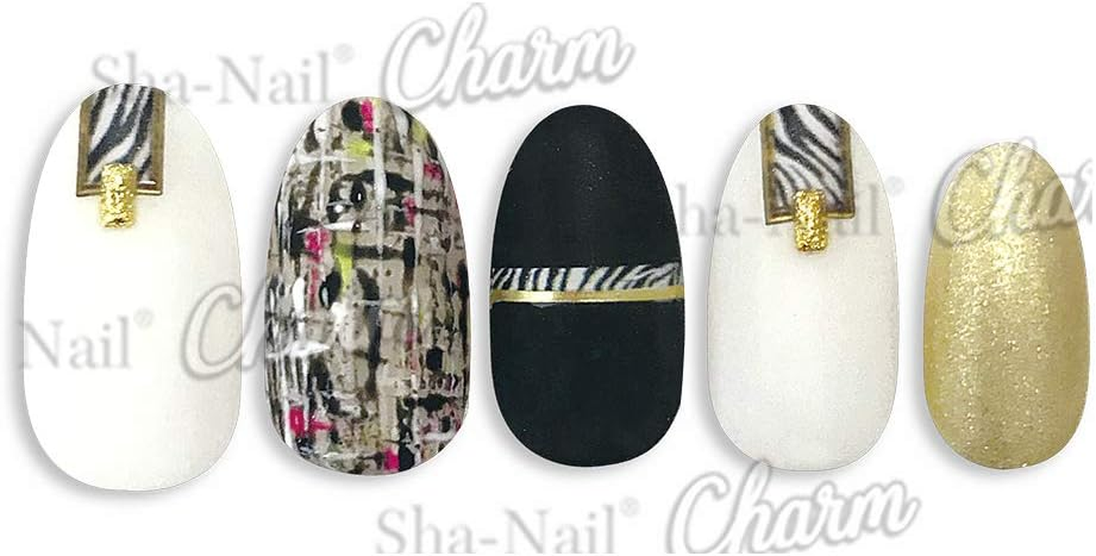 Sha Nail Charm Sha-Nail Charm Zebra Parts Gold 1 Piece