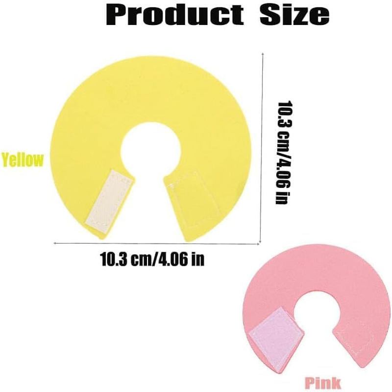 Prevent Plume Plucking Bird Collars, 1Pc Parrot Neck Collar Bird Anti-Bite Collar,Microfiber Leather Bird Neck Protective Cone,Parrot Collars Protective Neck Ring Bird Collar,Yellow - Pink image number 3