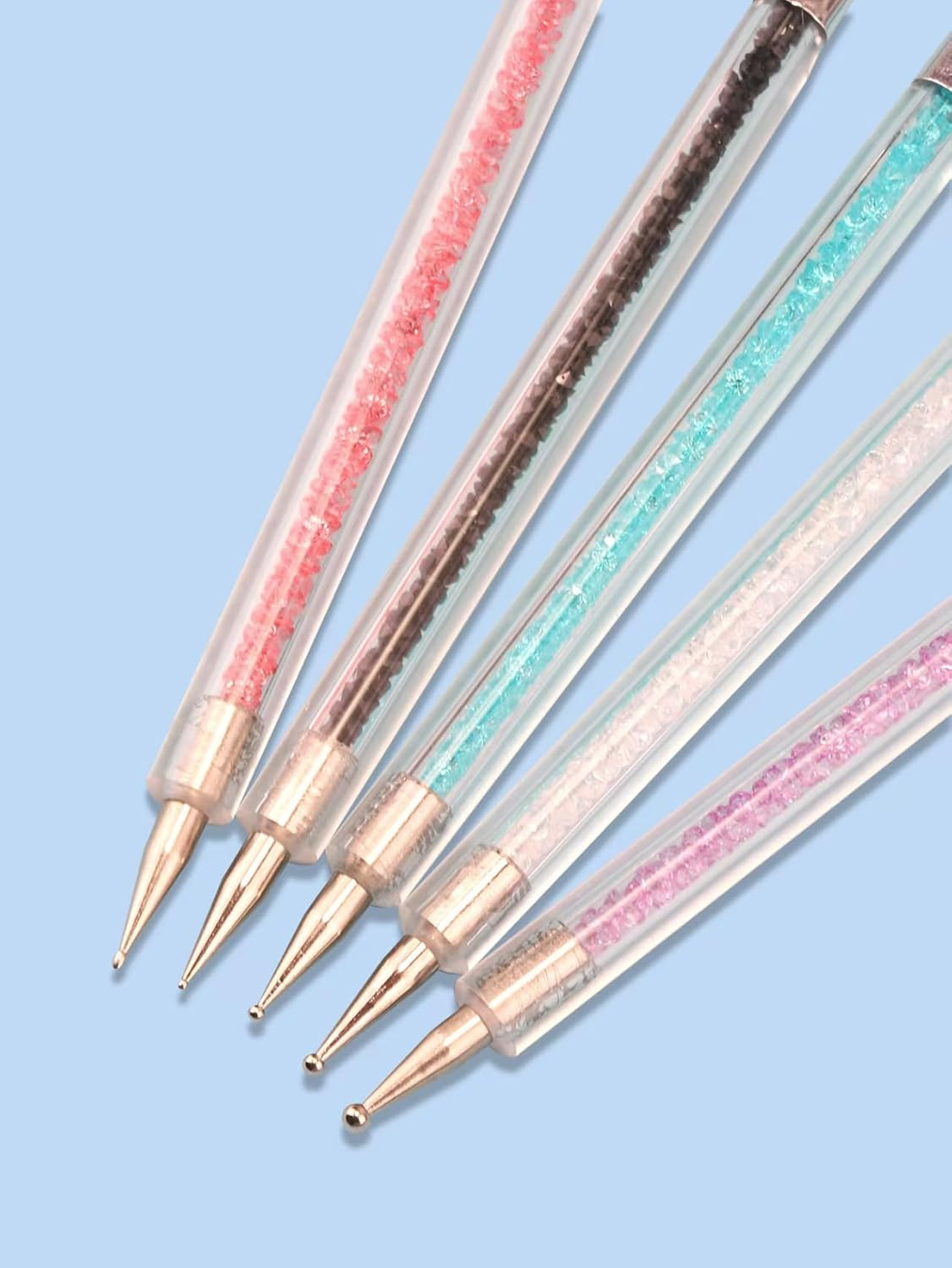 ZEOHBETY Nail Art Brushes, 5Pcs Nail Art Liner Brushes, Dotting Pen Tools, Nail Art Design Brush Set for Long Lines, Thin Details, Fine Drawing, Sizes 5/8/12/15/20Mm - Nail Sculpture Pen image number 4