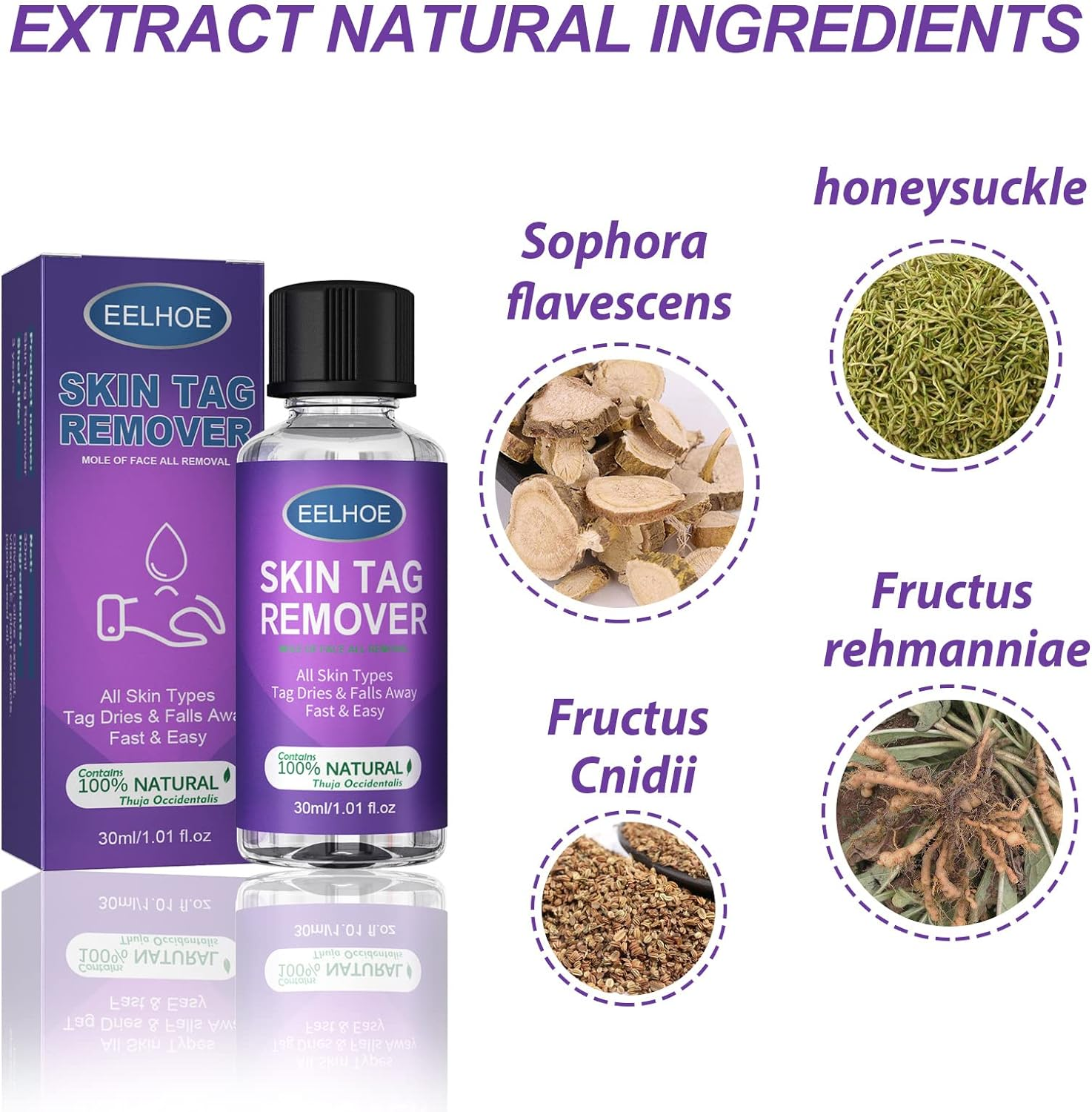 Skin Tag Remover - Professional Grade Fast Acting Liquid for Skin Tags, Moles & Warts Removal - Painless Treatment for Face & Body - 30Ml Easy Application Bottle image number 3