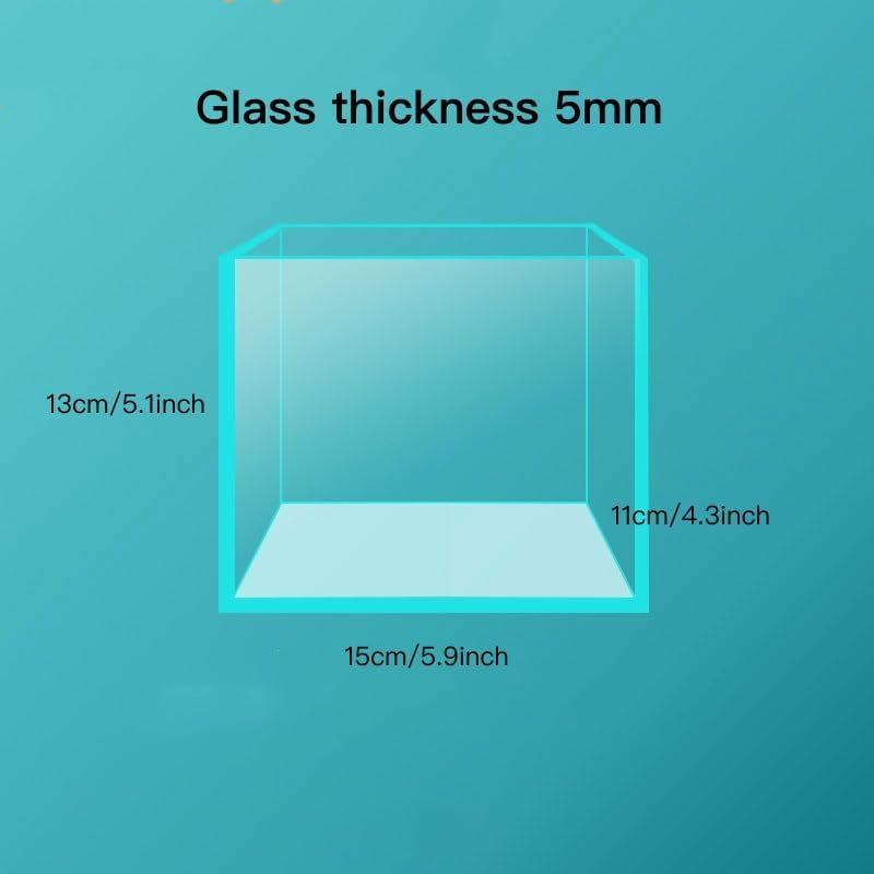 AWXZOM Small Nano Tall Rimless Tank, Small Glass Fish Tank, Small Betta Fish Tank, Small Aquarium, Min Fish Bowl, Betta Tank (0.7 Gallon 5.9''X4.3''X5.1'') image number 1