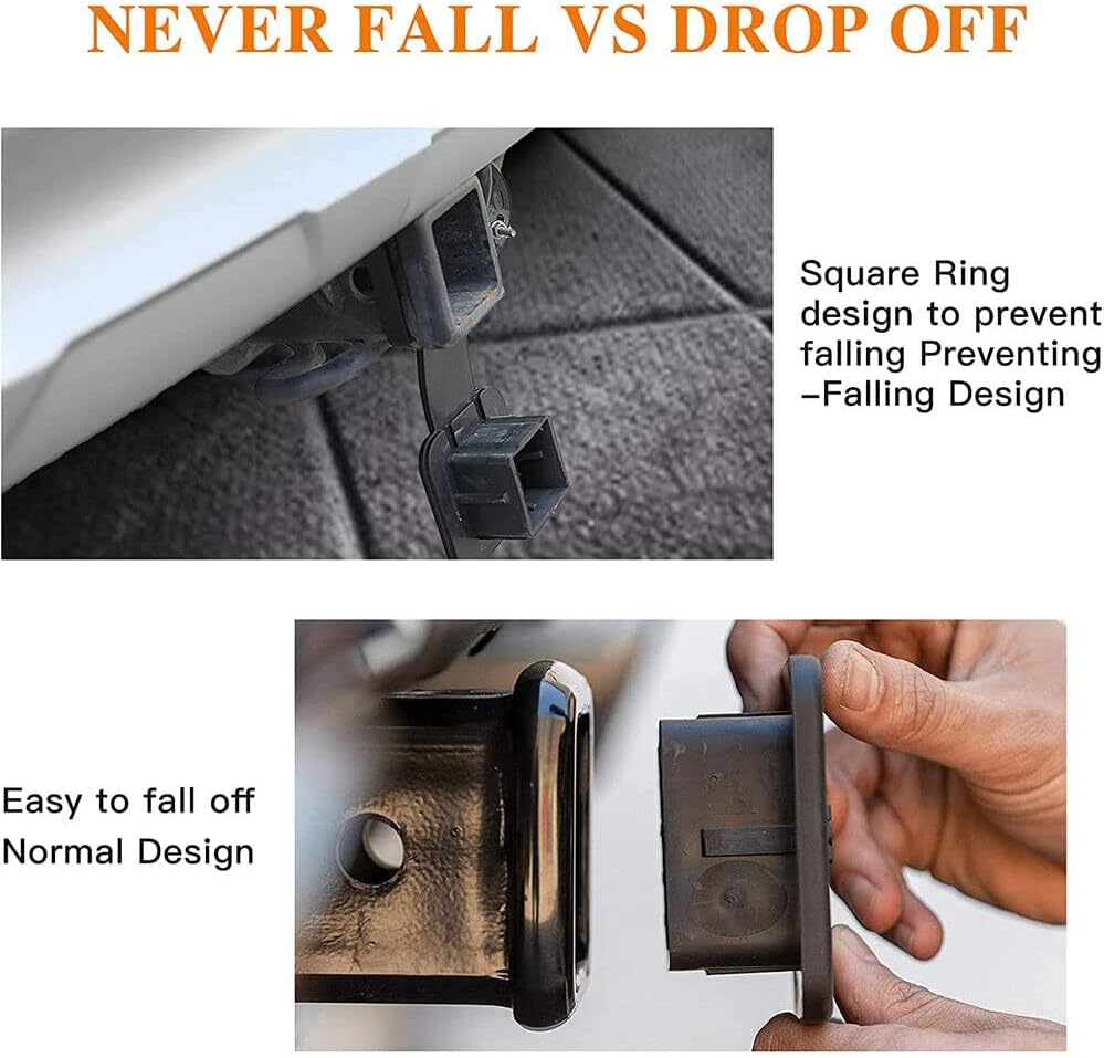 Rubber Tow Bar Cover Receivers Durable Car Trailer Hitch Plug Tube Cap Protector image number 1