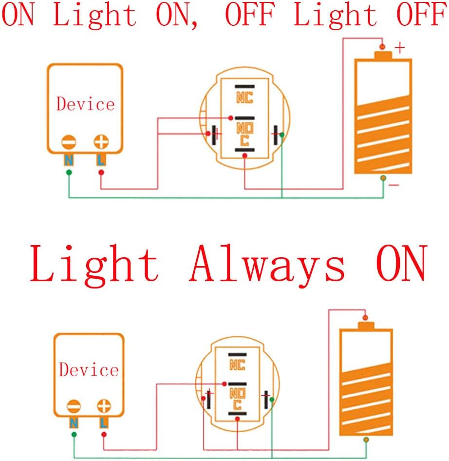 E Support 19Mm 12V 5A Power Symbol Angel Eye Halo Car Blue LED Light Metal Push Button Toggle Switch Socket Plug Wire - Blue image number 3