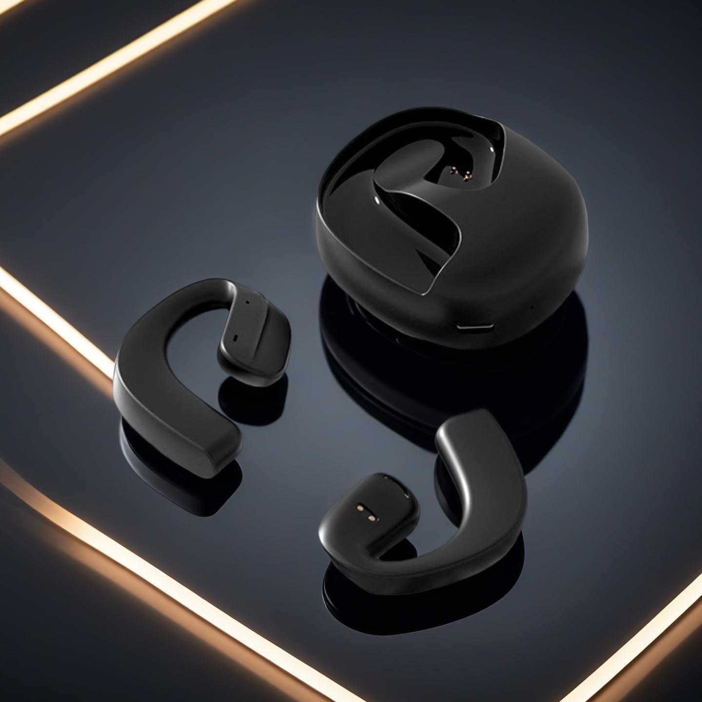 ND NEXT DESTINATION Wireless Bluetooth Headphones, Hybrid Headphones with Microphone and Hifi Stereo Sound, Wireless Over-Ear Headphones, Noise Cancelling, Red (Black) image number 5