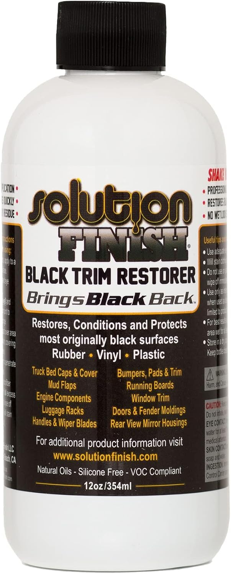 Solution Finish Black Plastic & Vinyl Plastic Trim Restorer