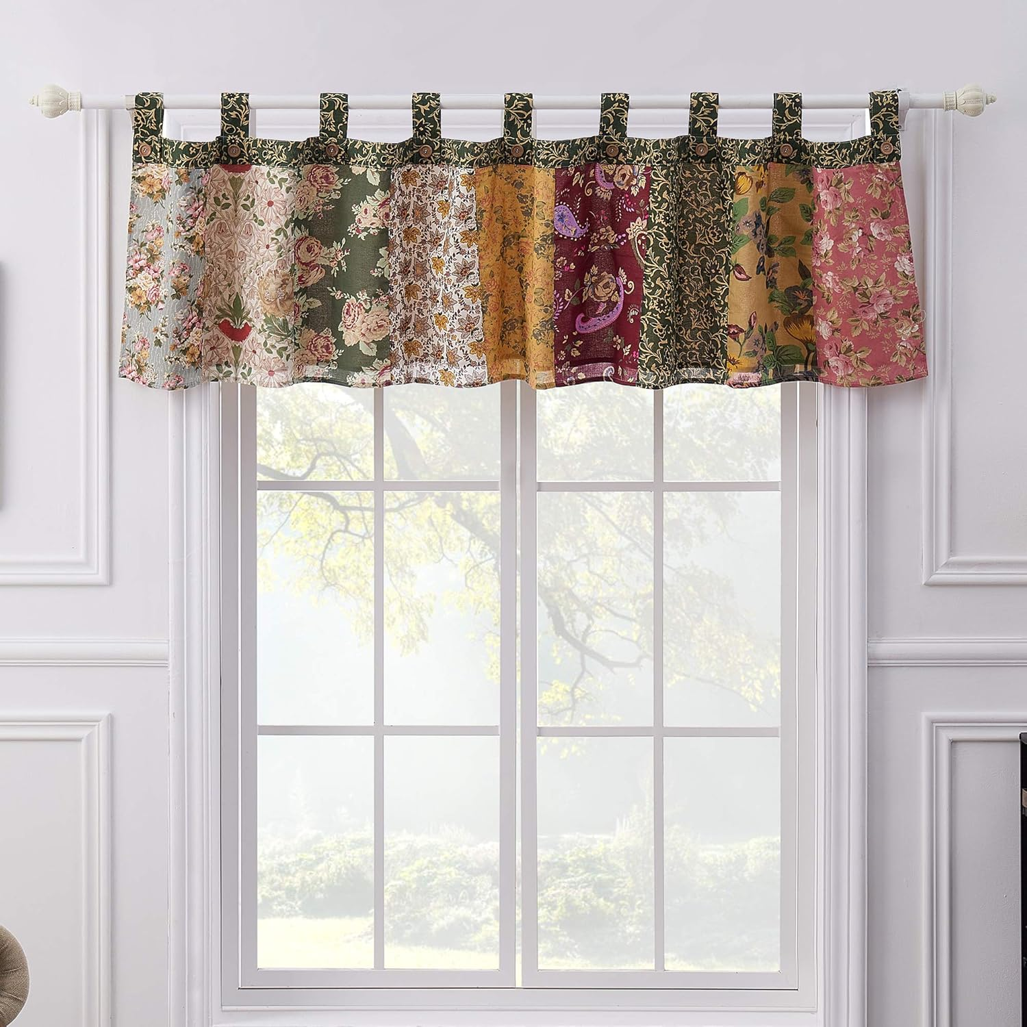 Greenland Home Antique Chic 21 X 84-Inch Cotton Window Patchwork Valance, Multicolor image number 6