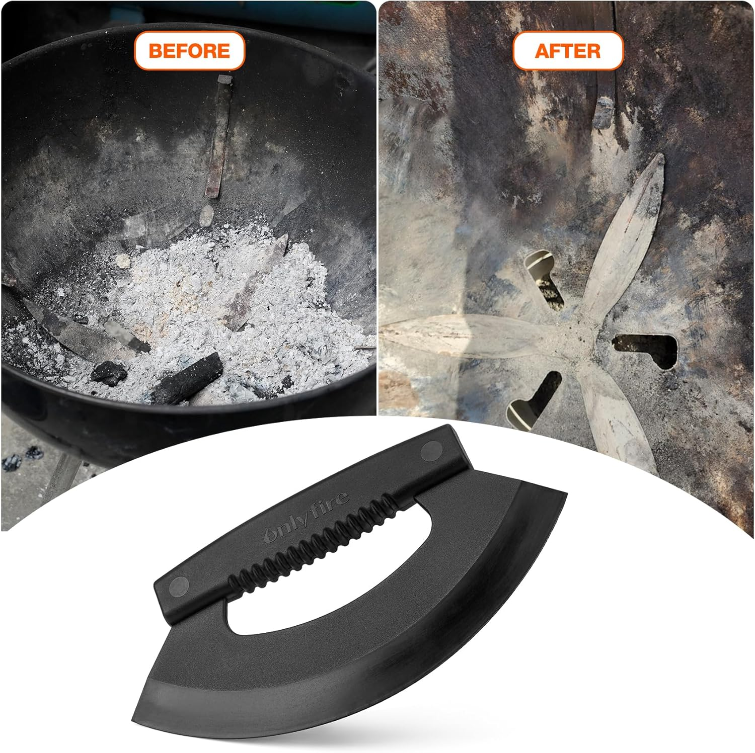 Onlyfire Kettle Grill Scraper, High Performance Professional Grill Scraper, BBQ Grill Accessories for Weber Kettle Grill 57 Cm 47 Cm and Other Similar Charcoal Grills image number 6