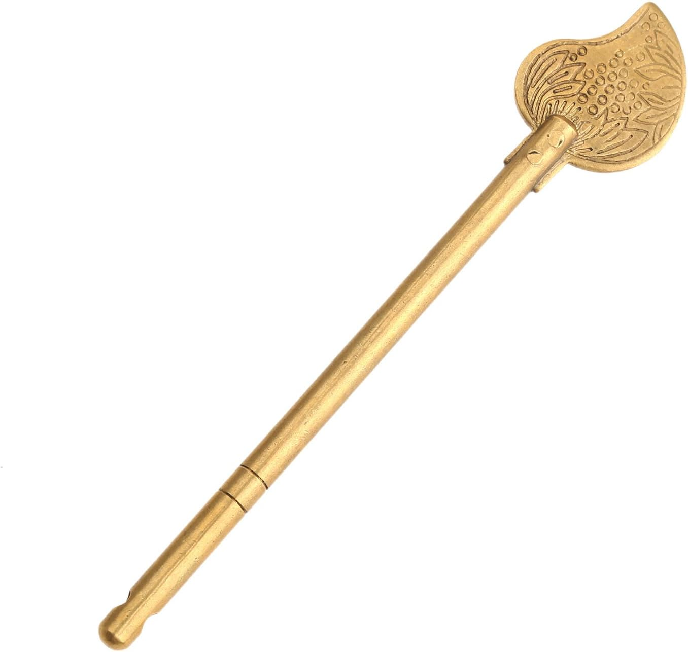 Dophee Chinese Leaf Bolt Locking Pin, Safety Pure Brass Key Latches Locking Arm Deadbolt for Asian Style Cabinet Door Chest Furniture Hardware Locking up Files, 11Cm/4.33" image number 3