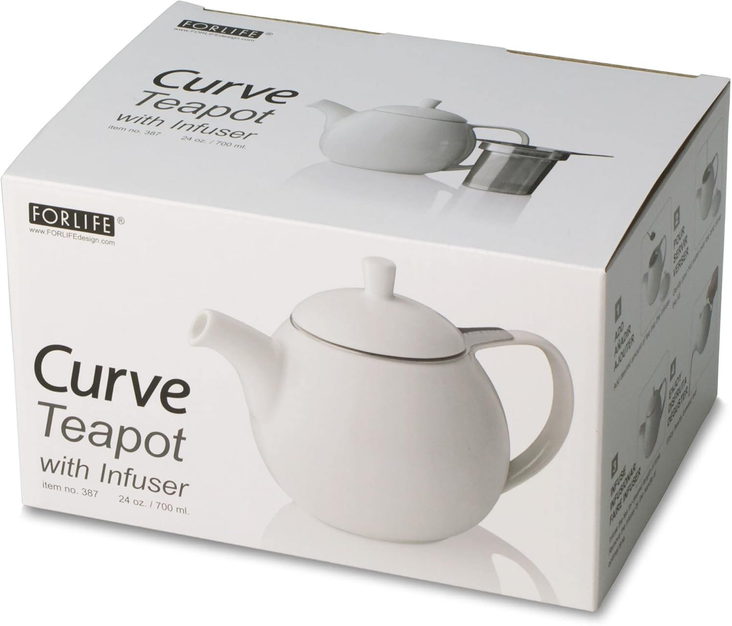 FORLIFE Curve Teapot with Infuser, 24-Ounce, Purple - Black Graph image number 6