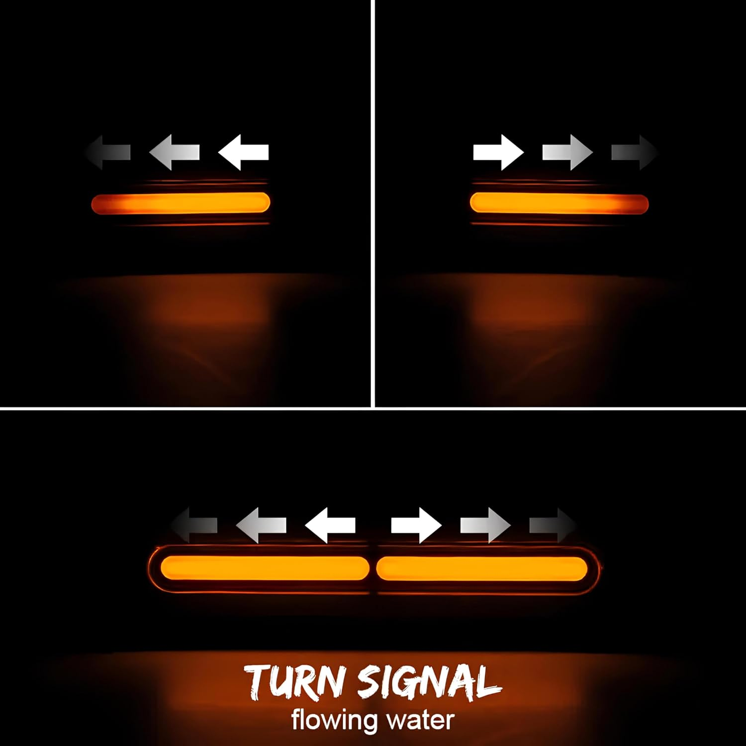 Blyilyb - 12-80V Dual Color Brake Lamp, Amber Color for Turn Signals and Red Color for Tail Light, Brake Light (Pack of 1)