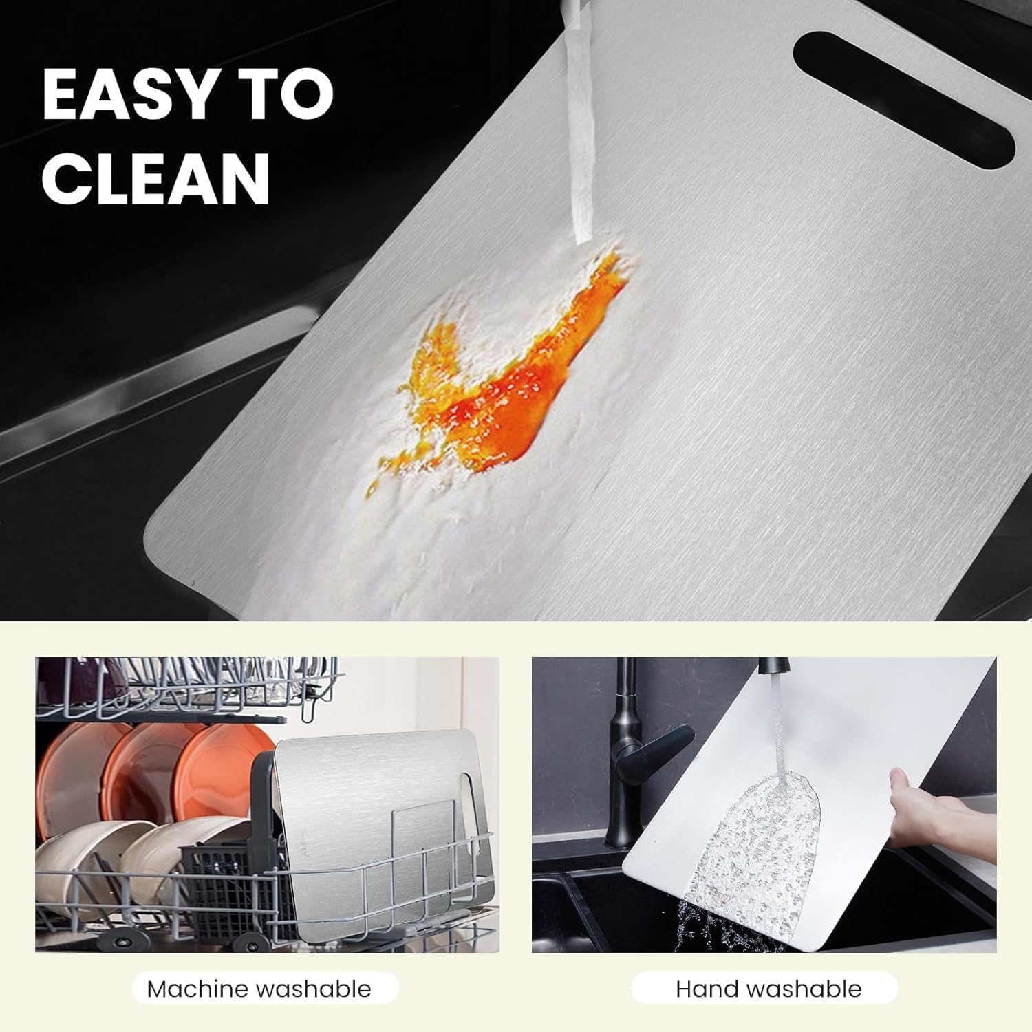 Titanium Cutting Board - Professional Grade, Anti-Bacterial & Knife-Friendly Titanium Kitchen Broard Odor-Resisstant Healthy Cooking Easy to Clean and Professional image number 6