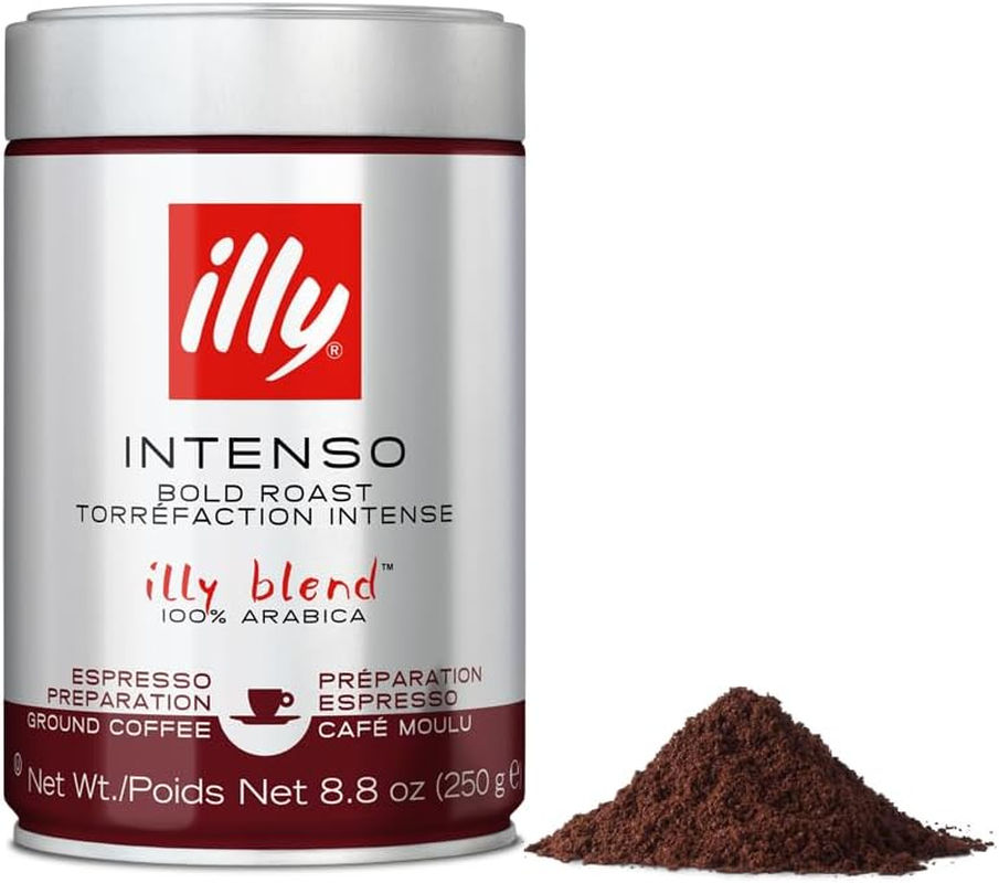 Illy Intenso Espresso Dark Roast Ground Coffee, 250 G - Bold and Rich Italian Espresso Blend - 100% Arabica Beans - Perfectly Ground for Coffee Machines - Intense Flavor Profile image number 3