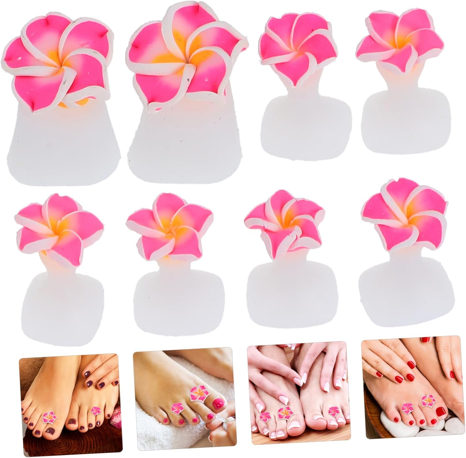 EXQUIMEUBLE 3Sets Silicone Toe Separators for Nail Polish Toe Spacers for Women Pedicure image number 5