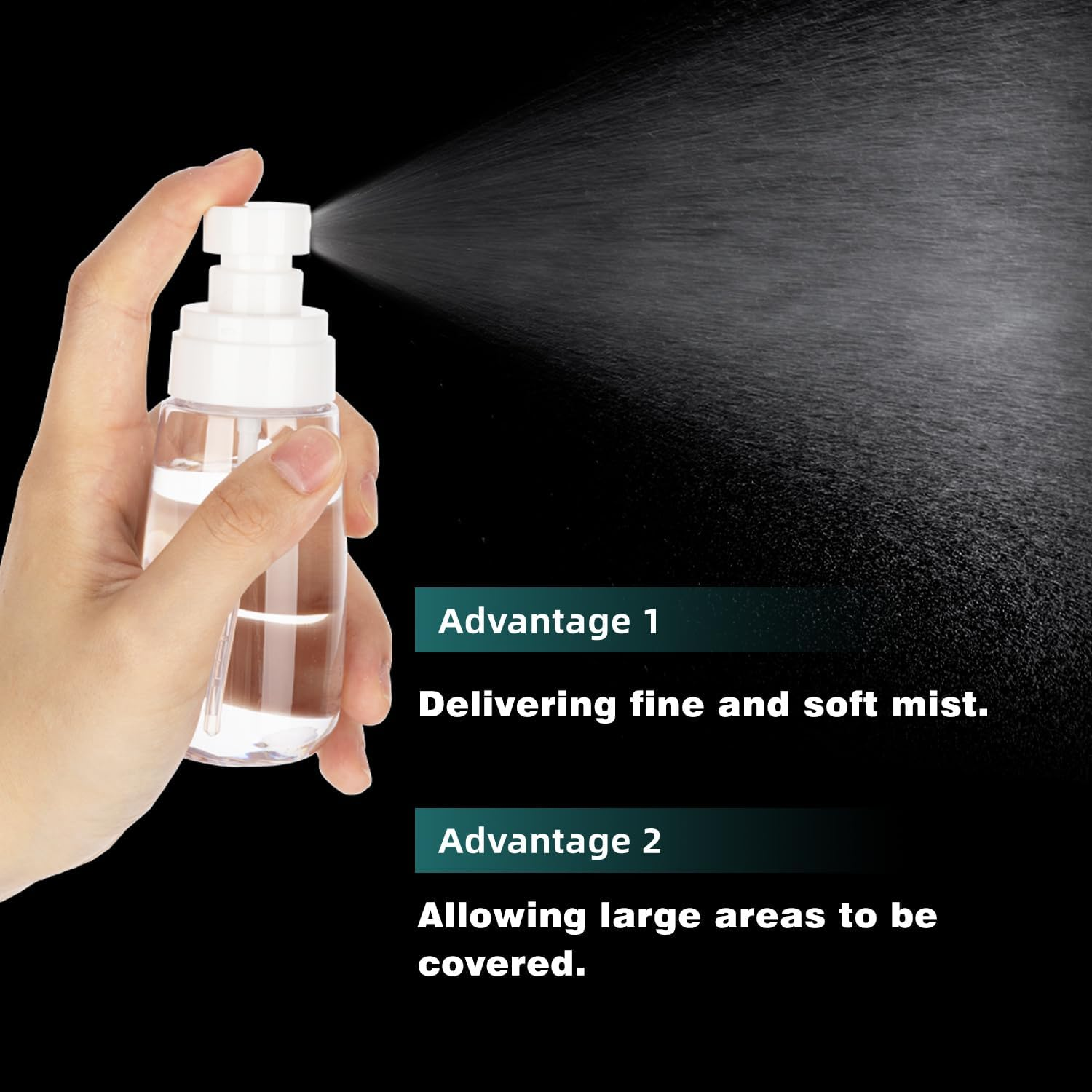 GIVITASOT 3Pack Small Spray Bottle, 1Oz Mini Spray Bottles, Empty Travel Spray Bottle, Fine Mist Plastic Spray Bottles (Clear+Green+Pink) image number 2