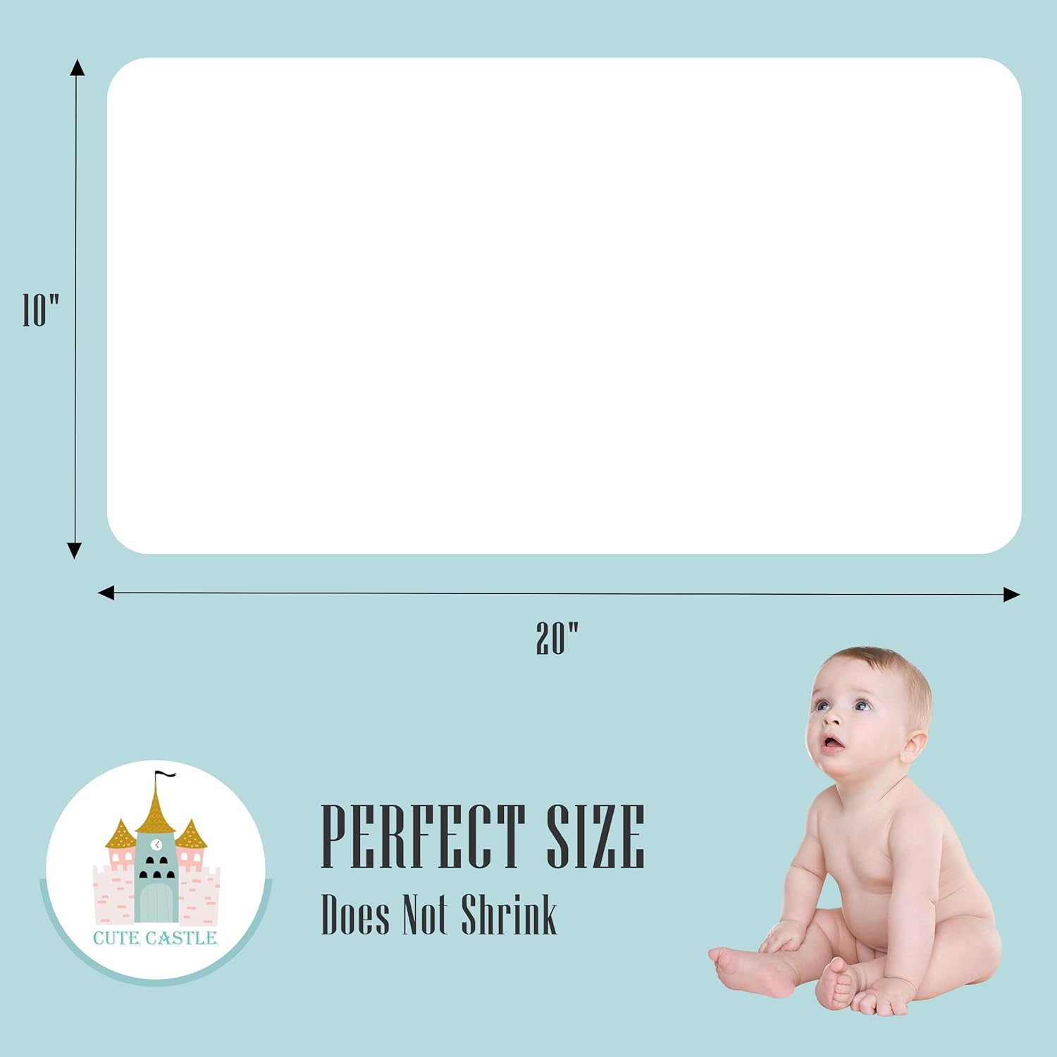 Cute Castle 12 Pack Muslin Burp Cloths for Baby - Ultra-Soft 100% Cotton Baby Washcloths - Large 20'' by 10'' Super Absorbent Milk Spit up Rags - Burpy Cloths for Unisex, Boy, Girl - White image number 3