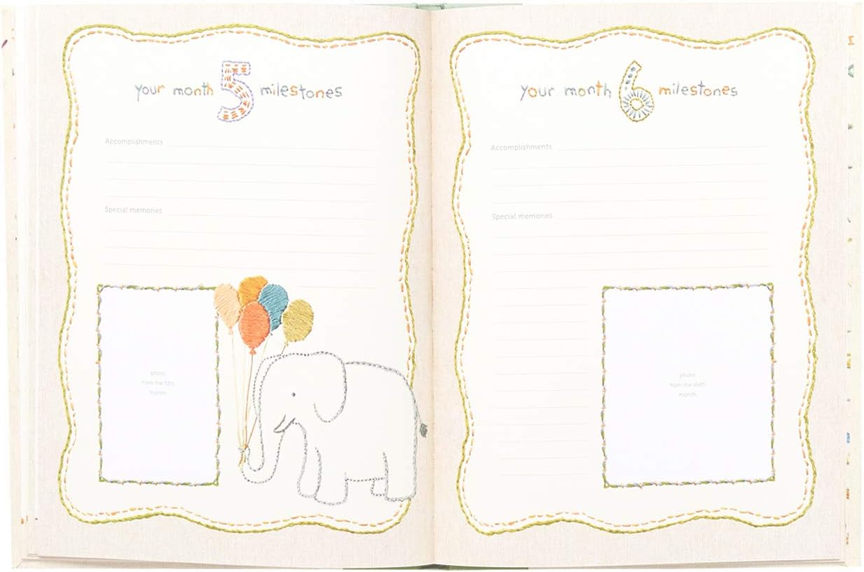 C.R. Gibson First 5 Years Memory Book, Record Memories and Milestones on 64 Beautifully Illustrated Pages - Made with Love image number 3