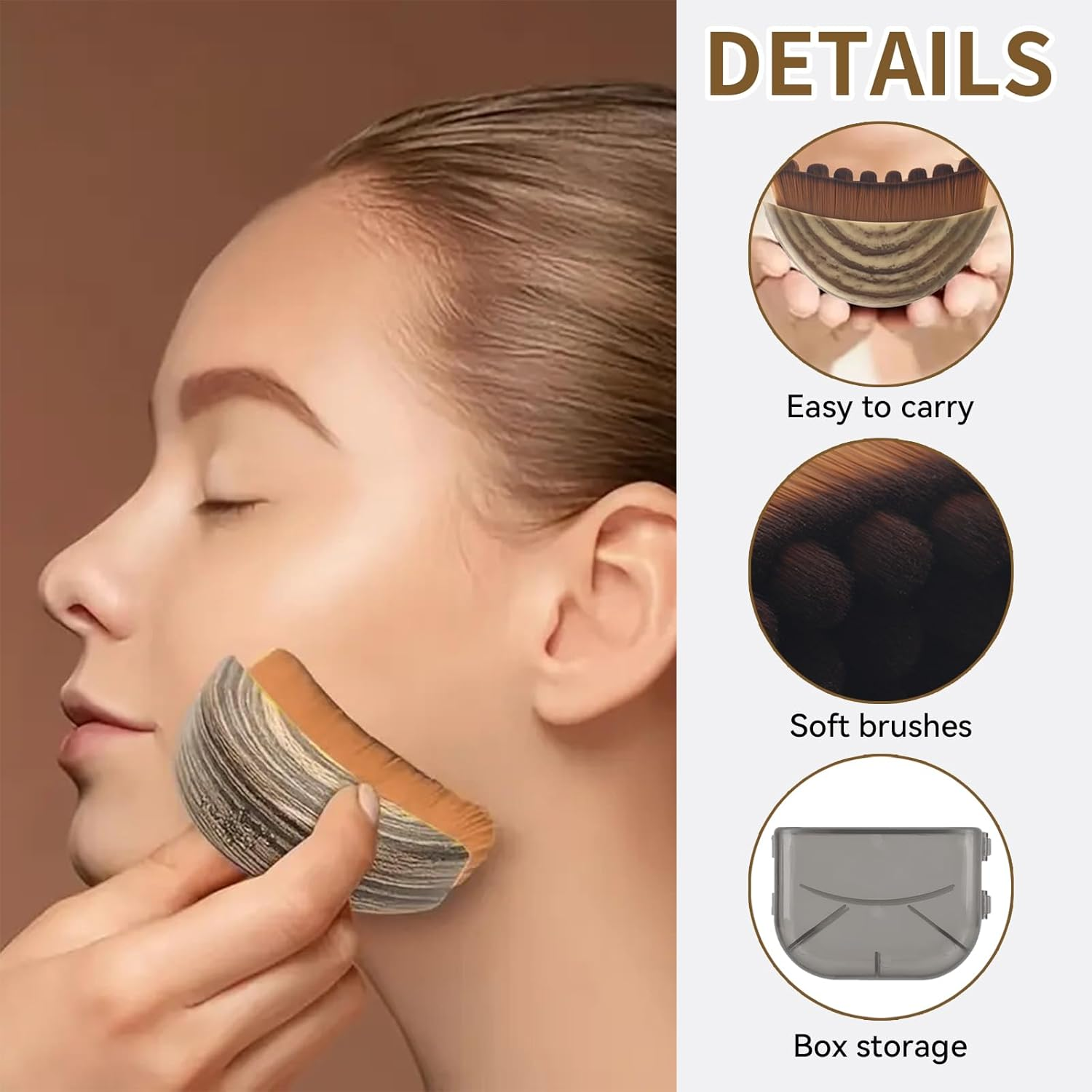 Evadollina Face Brush, Dry Brush for Lymphatic Drainage, Dry Brush, Lymphatic Drainage Massager for Face, Chin and Jaw Contouring, Christmas Gifts image number 4