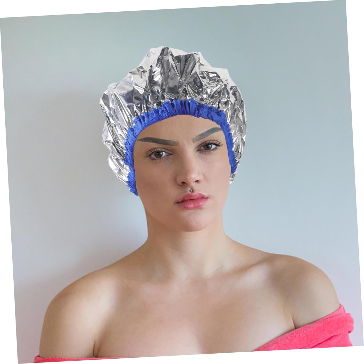 FRCOLOR 6Pcs Tinfoil Cap for Deep Conditioning Hair Mask Elastic Sleeping Cap Bulk Shower Heat for Hair Treatment Spa Shower Dye Oil Processing image number 6