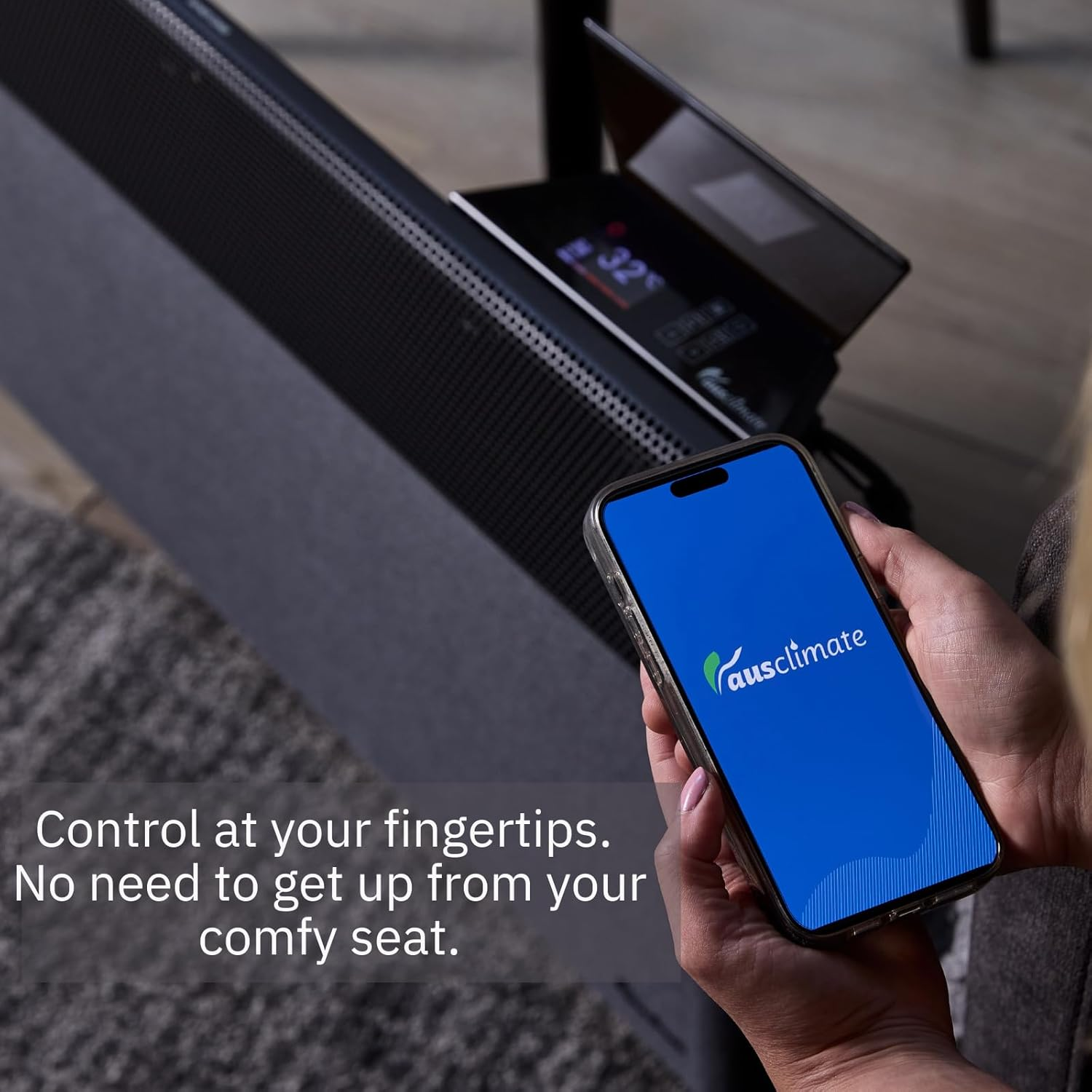 Ausclimate 1500W Smart Inverter Metal Panel Heater, Wall Mountable Home Heater Suitable for Medium-Sized Rooms up to 20M2, Compatible with Alexa and Google Home, Stone Grey image number 6