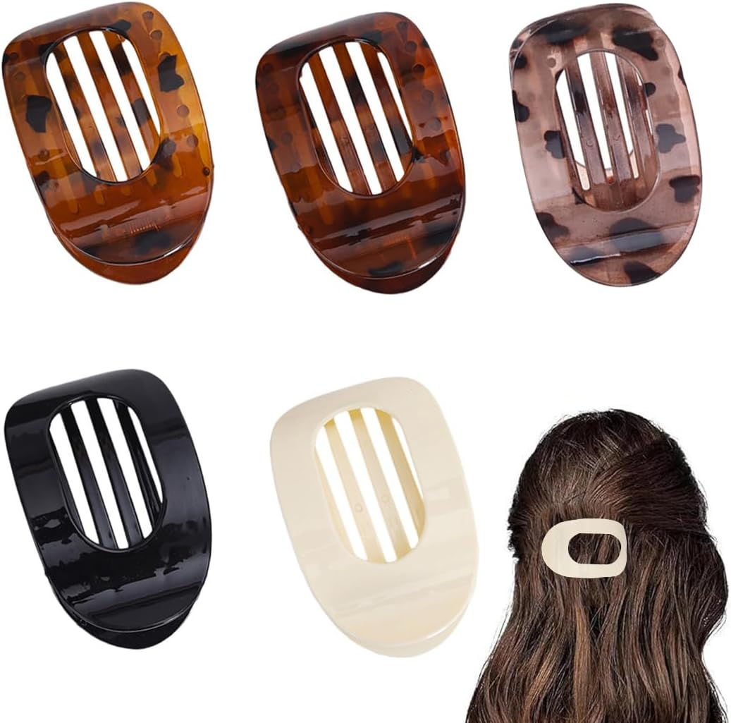 MUNZE Pack of 5 Hair Clips for Women, Flat Hair Clips, Women'S Thin Hair, Hair Clip, Curved Design, Flat Claw Clip for Thin Hair and Thick Hair, Lightweight, Non-Slip and Stylish. image number 3