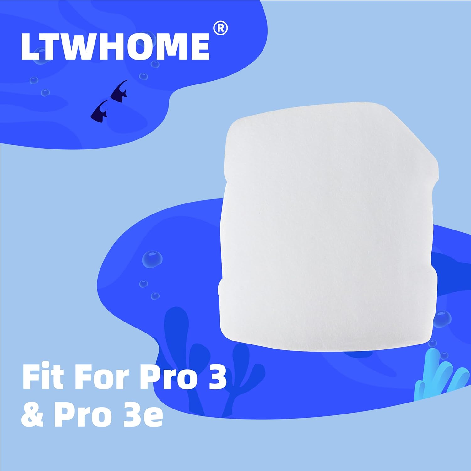 LTWHOME Coarse Fine Filter Pads Fit for Eheim AEH2616710 Professional Pro Pro3 2071 2073 2075 Ultra G65,G90,G190(Pack of 15Pcs,3 Sets)