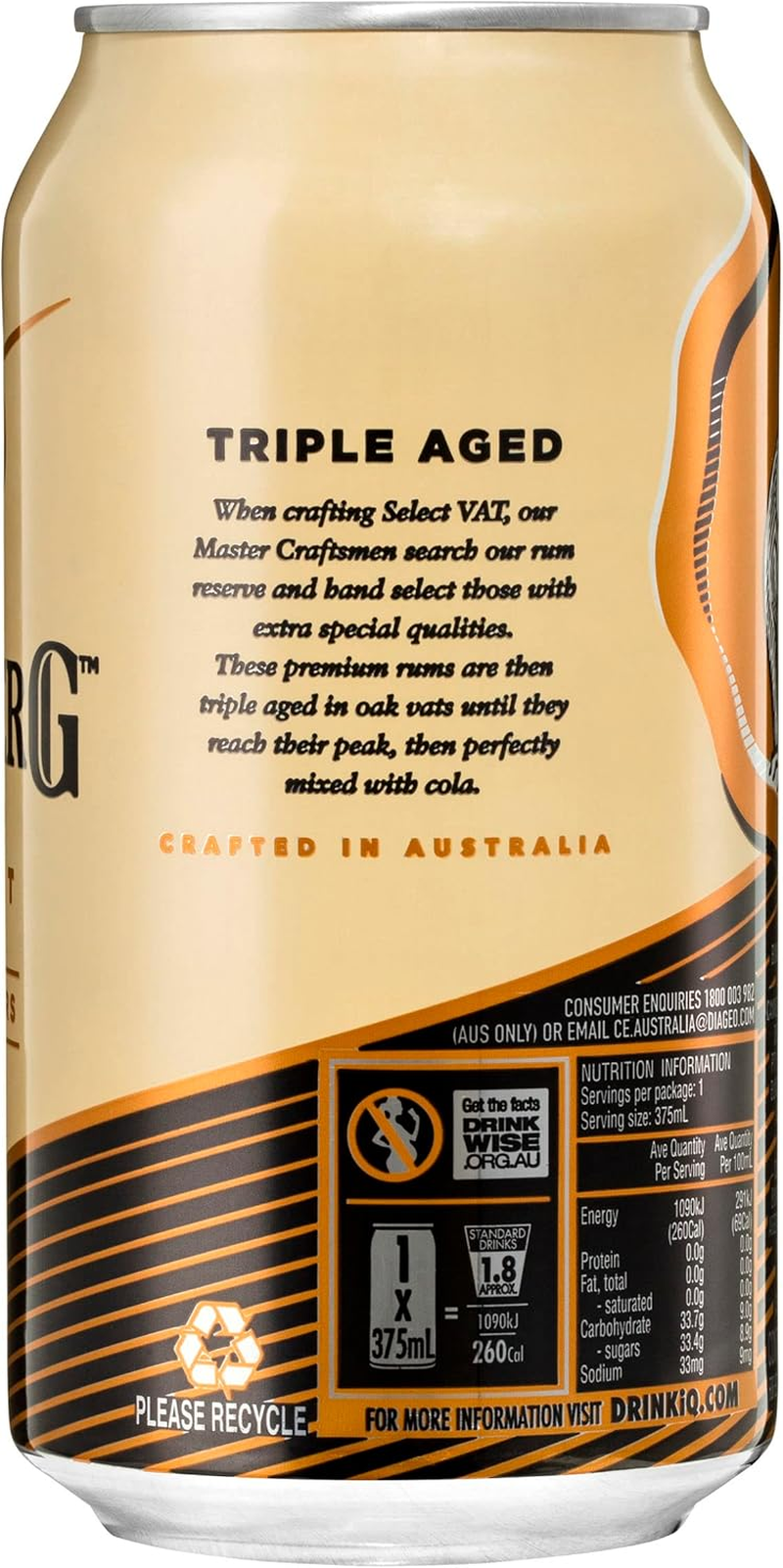 Bundaberg Select Vat Rum & Cola Cans 375Ml (Pack of 4) image number 4