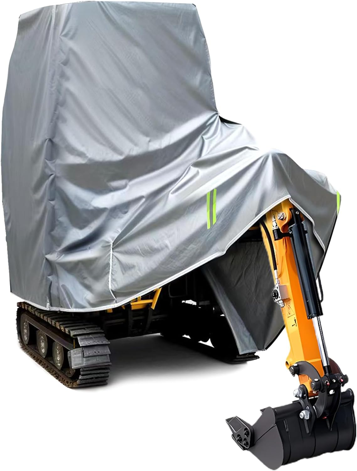 Mini Excavator Cover, Excavator Protective Cover, All-Round Protection, Abrasion-Resistant, Durable, Scratch-Resistant, Waterproof, Uv-Resistant, Tarpaulin for Excavators 800 Kg - 1800 Kg, Grey image number 1