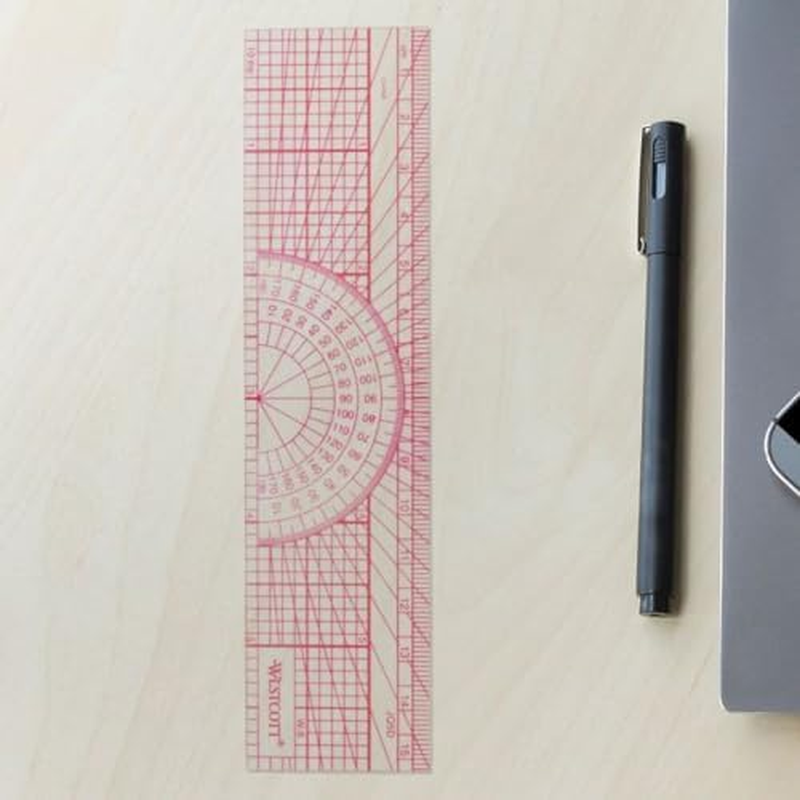 Westcott Engineers' Protractor Ruler, 6", 15Cm, Transparent (W-8) image number 1