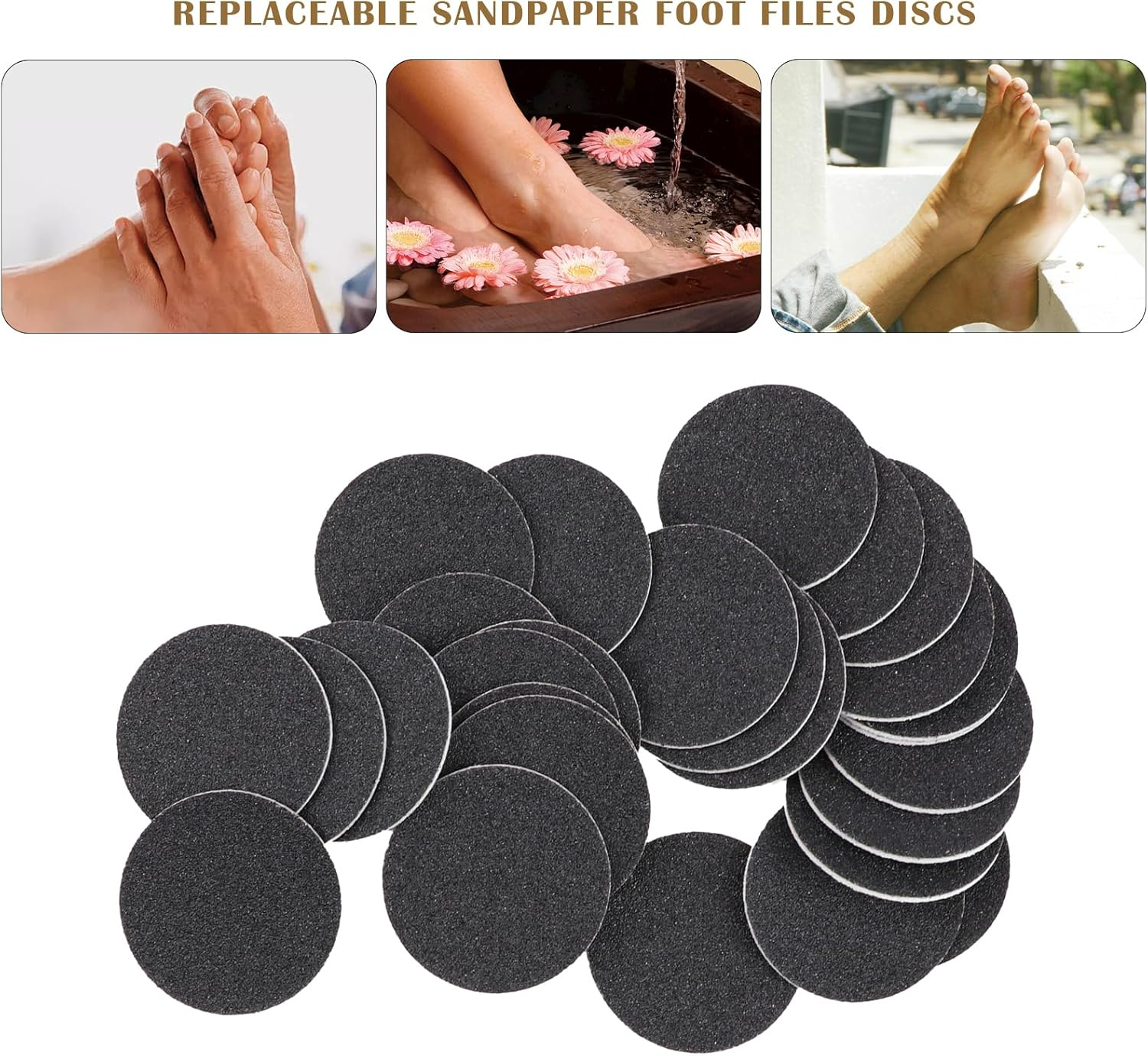 60 Pcs Electric Callus Remover Replacement Sandpaper for Hard Dead Skin, Cracked Heels, Dead Skin, Dead Skin, Dead Skin image number 5