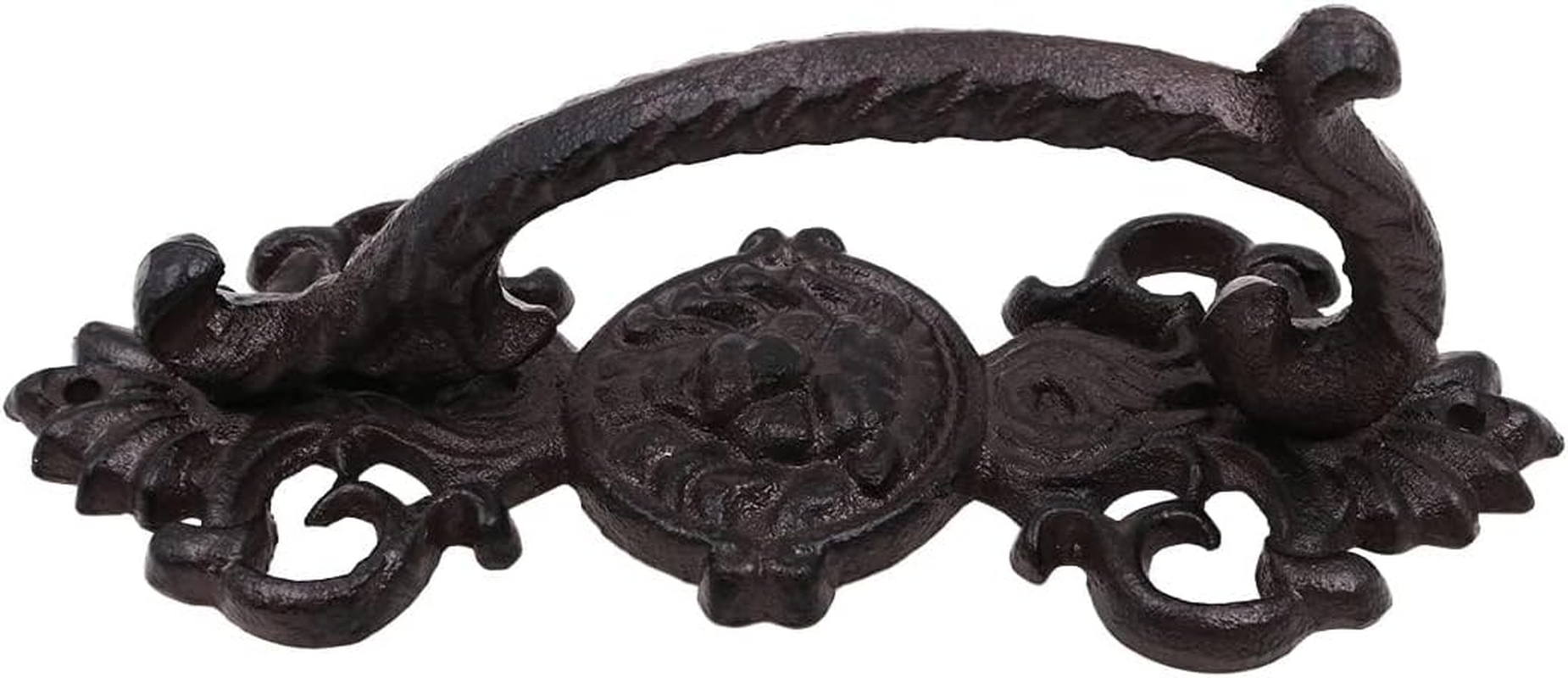ZONADA 22Cm Cast Iron Door Handle Heavy Duty Vintage Style with Lion Decor Barn Door Wooden Door Pull Handle Passage Home Hallway Closet Garden Gate Shed Cabinet Door Grab Handle Indoor Outdoor image number 3