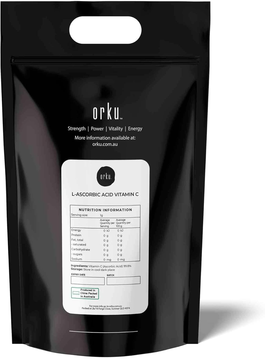 Orku Bulk 20Kg Vitamin C Powder Pure L-Ascorbic Acid - USP Grade Non-Gmo image number 4