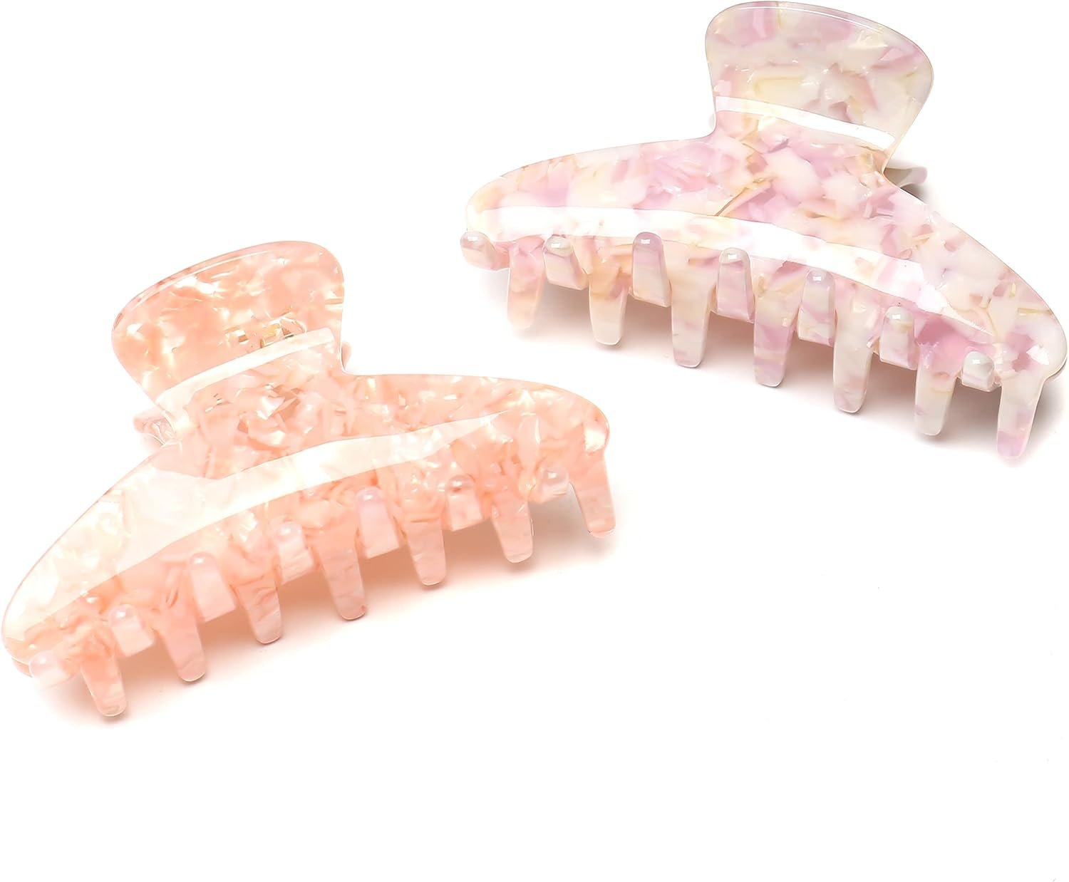 Qingoo Pink Medium Acetate Hair Clip Claws Hair Clip Hair Accessories Elegant Hair Accessory for Medium Thick Medium Hair 1 Piece (8.5 X 4.5 Cm, Pink)