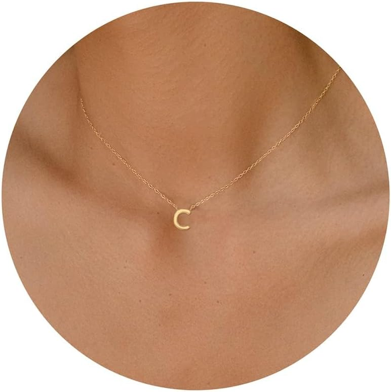 Gold Initial Necklace for Women Girls Dainty Choker Letter Necklace