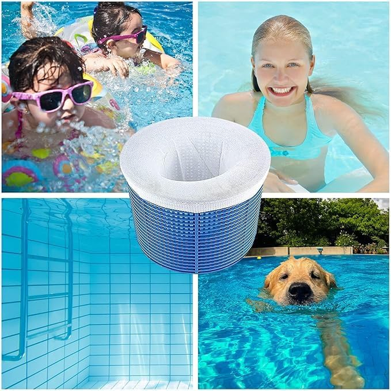 Pool Skimmer Socks - Ultra Fine Mesh Skimmer Basket Nets for Swimming Pools - Reusable Filter Socks Liner for Leaves, Debris, Hair, & Small Particles - Fits Standard Skimmers & Pump Baskets (50PCS)