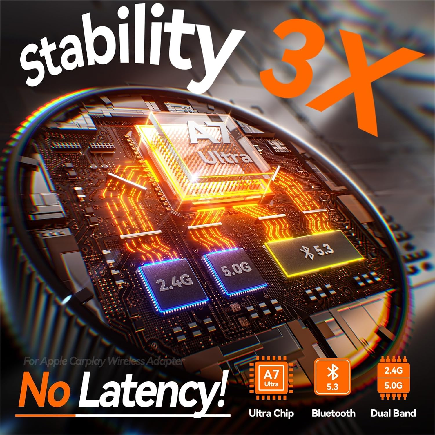 Vervex Car Play Adapter Upgrade Wired Carplay to Wireless, Mini USB Design for Apple Carplay Android Auto Wireless Adapter,Plug & Play, Auto Fast Stable Connect Car Play for Lphone Android