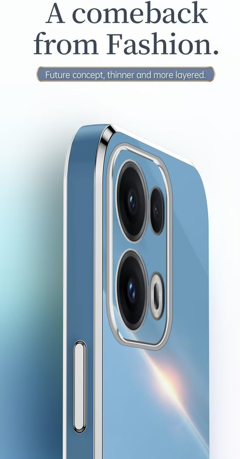 Topme Silicone Case for Oppo Reno13 Pro 5G / Oppo Reno 13 Pro 5G (6.83 Inches), [Gold Edge Style Mobile Phone Case] - Black image number 5