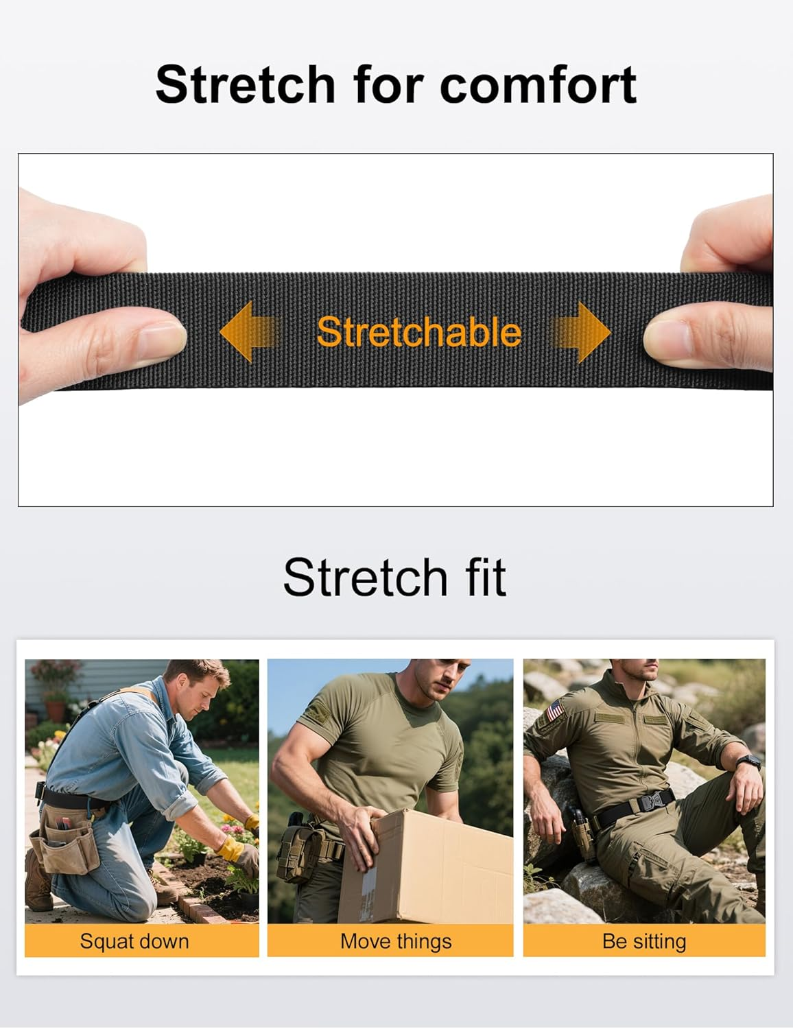 JUKMO Quick Release Tactical Belt, Military Work 1.5" Nylon Web Golf Belt with Heavy Duty Seatbelt Buckle image number 2