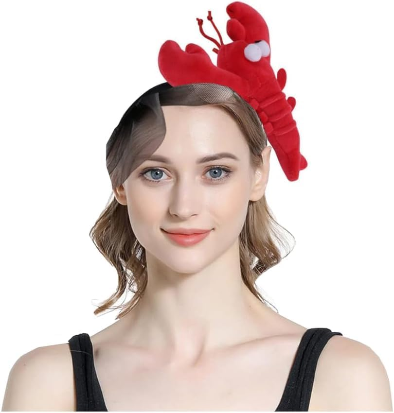 Crab and Lobster Headband Women Makeup Washing Spa Hairband Cute Headwear Costume Accessory for Halloween Party Christmas Photo Props，2Pcs